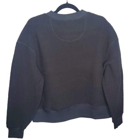 Everlane The ReNew Fleece Oversized Crew Black Small NWT Teddy Sweatshirt - Picture 7 of 16